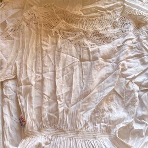 Vintage white dress with flower accents